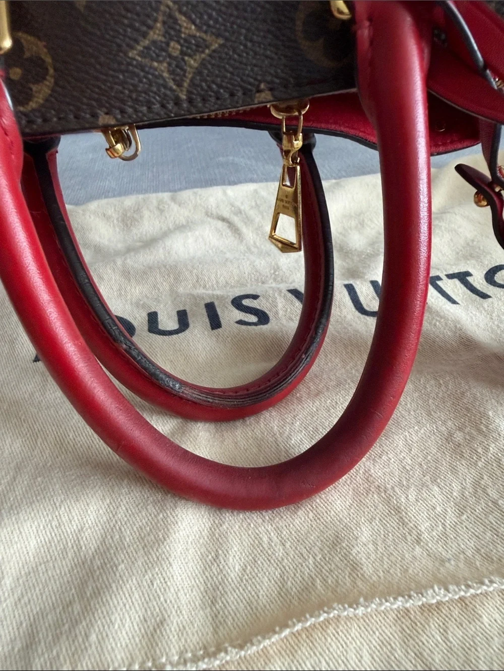 Louis Vuitton Small Soufflot Tote Monogram Canvas with Leather